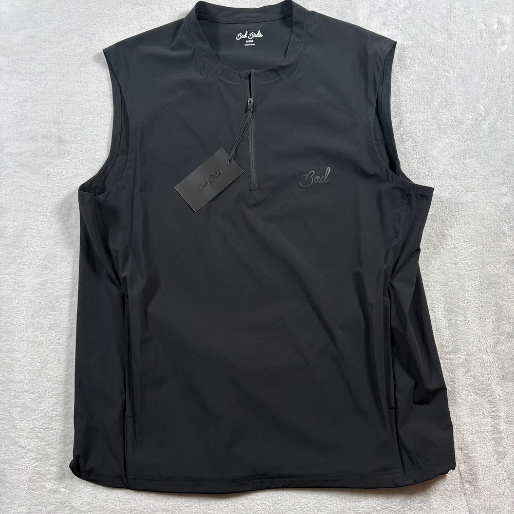 Bad Birdie LW Vest Mens Large‎ Black Quarter Zip Performance Athleisure Golf